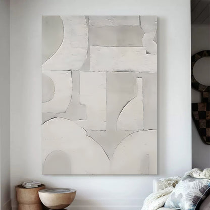 Elegant Wabi-Sabi Oil Painting for Minimalist Wall Decor in Neutral Tones
