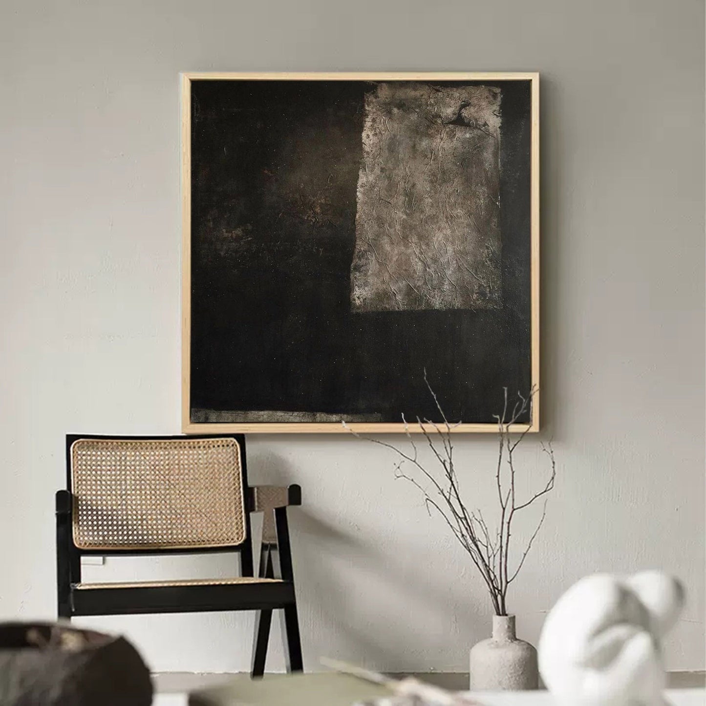 Contemporary Minimalist Abstract Oil Painting for Modern Home Decor