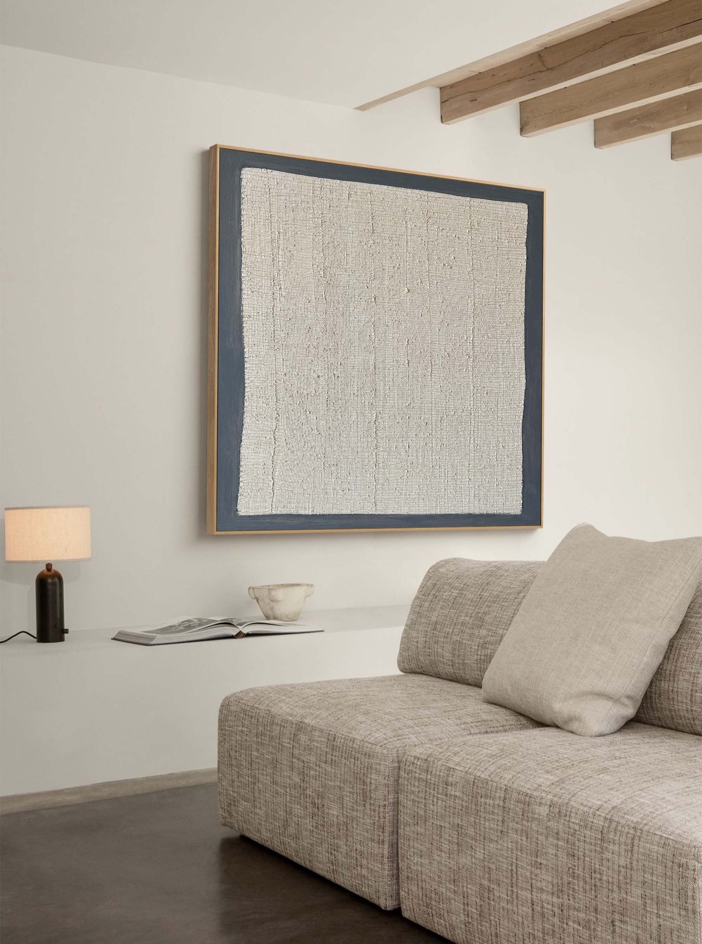Elegant Minimalist White Texture Oil Painting for Modern Home Decor