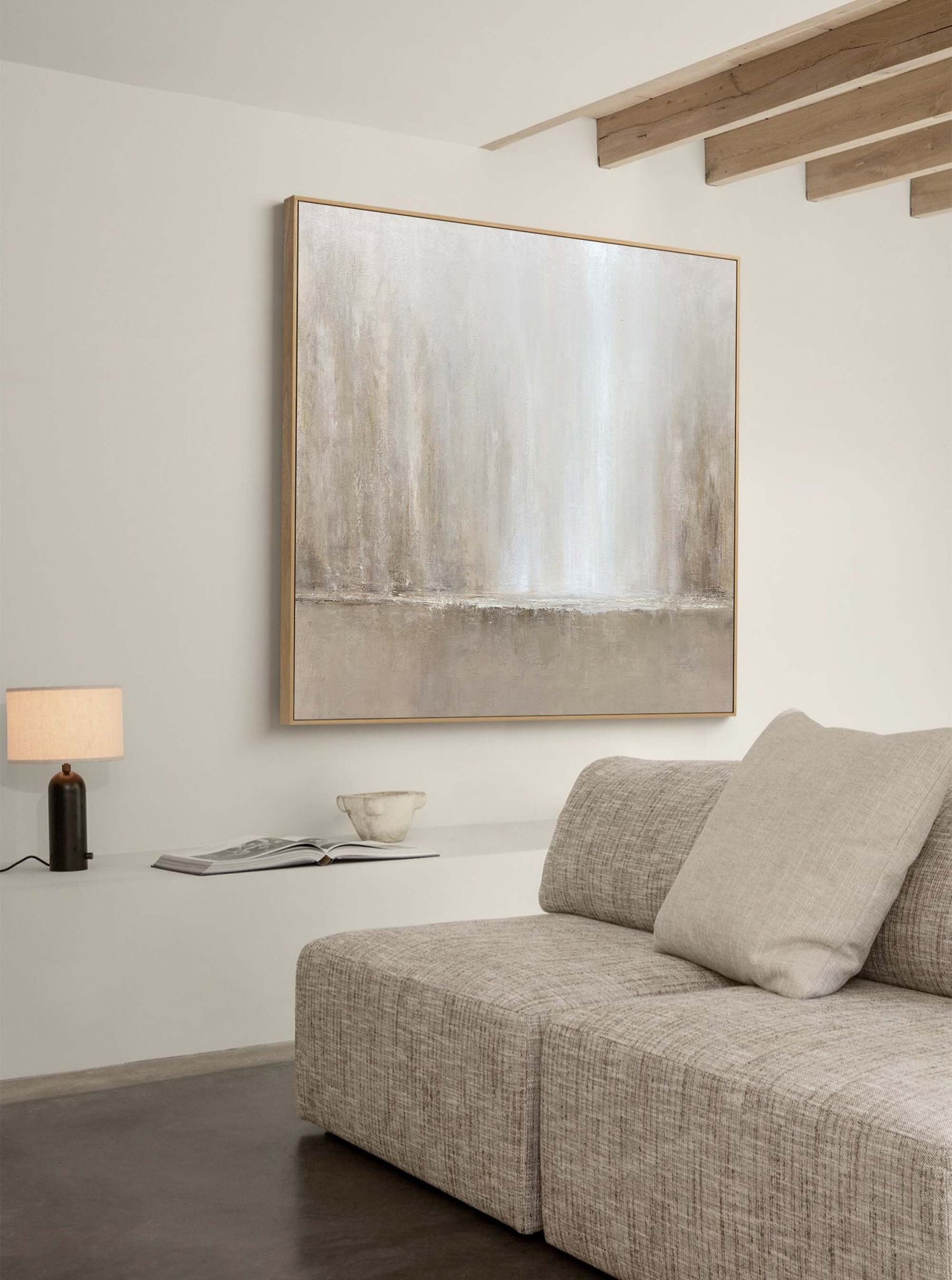 Serene Minimalist Abstract Oil Painting for Modern Home Decor