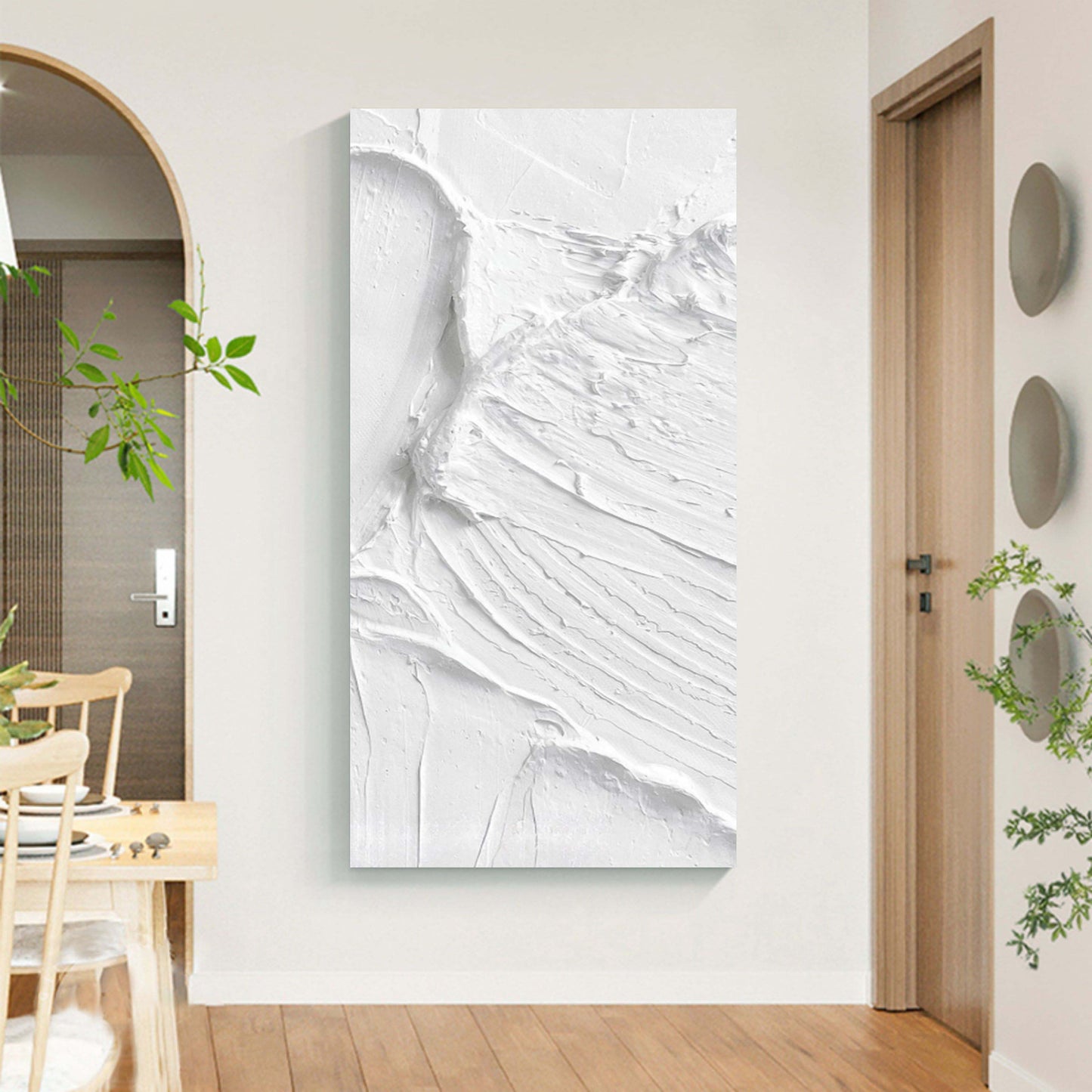 Textured White Oil Painting for Modern Art Lovers - Unique Wall Decor