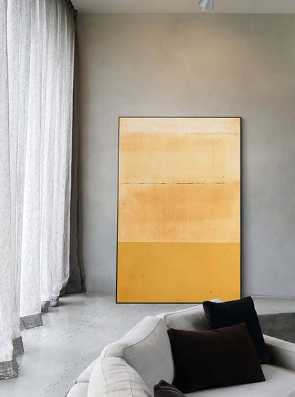 Serene Minimalist Oil Painting in Warm Earthy Tones for Modern Home Decor