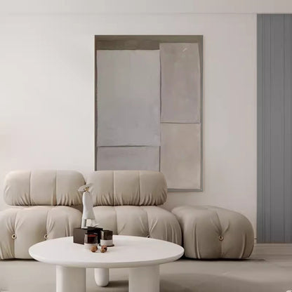 Elegant Minimalist Geometric Oil Painting for Modern Home Décor
