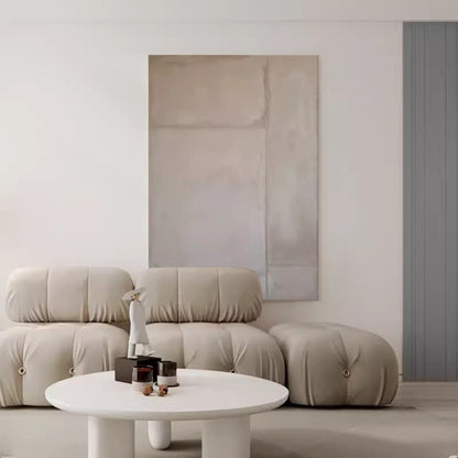 Elegant Minimalist Geometric Oil Painting for Modern Home Décor