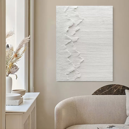 Textured White Plaster Oil Painting for Modern Home Decor