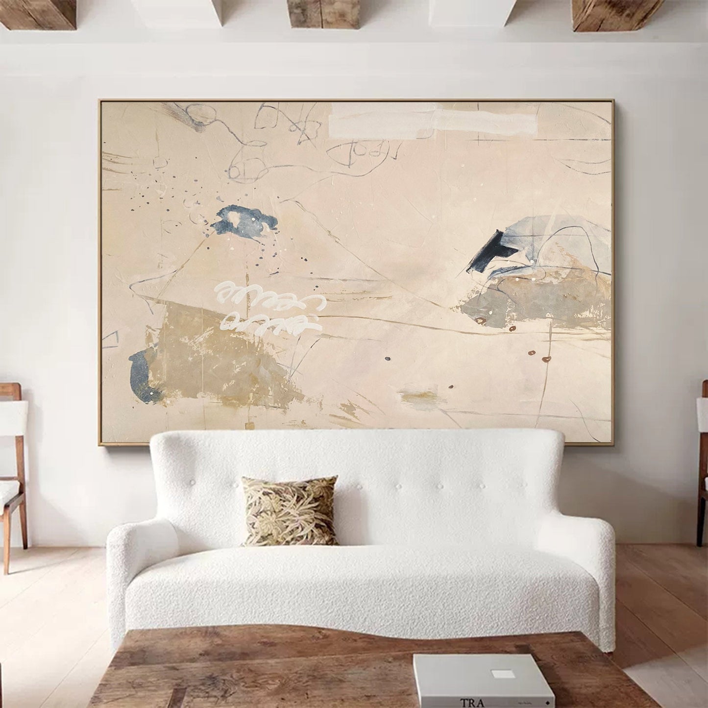 Elegant Minimalist Abstract Oil Painting for Modern Home Decor