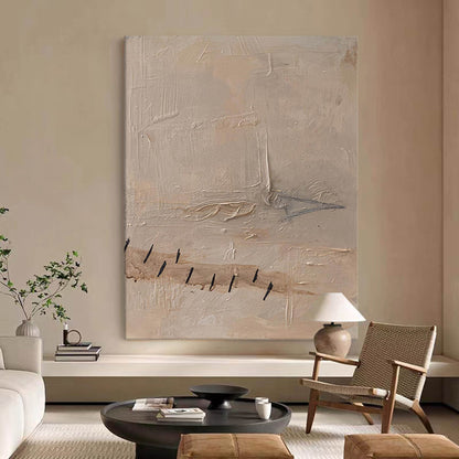 Serene Minimalist Abstract Oil Painting for Elegant Home Decor