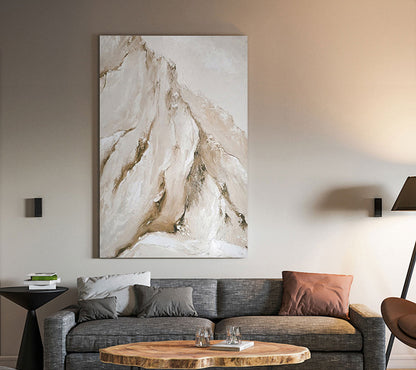 Serene Minimalist Landscape Oil Painting for Modern Home Decor