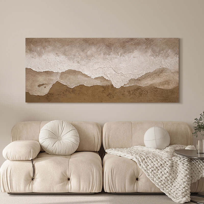 Tranquil Sandy Dunes Landscape Oil Painting for Serene Home Decor