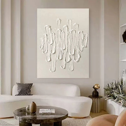 Textured White Oil Painting for Modern Art Decor