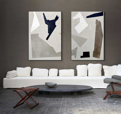Modern Minimalist Geometric Oil Painting for Contemporary Decor