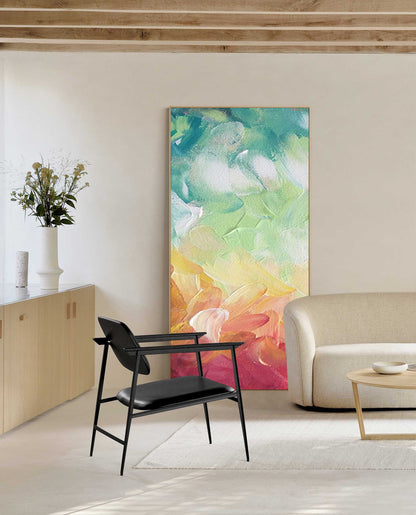 Vibrant Abstract Oil Painting for Modern Home Decor and Wall Art