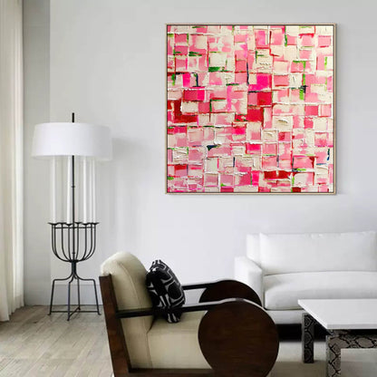 Vibrant Pink Abstract Oil Painting for Modern Home Décor