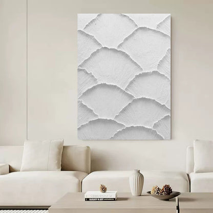 Textured White Plaster Oil Painting for Modern Home Decor Enhancement