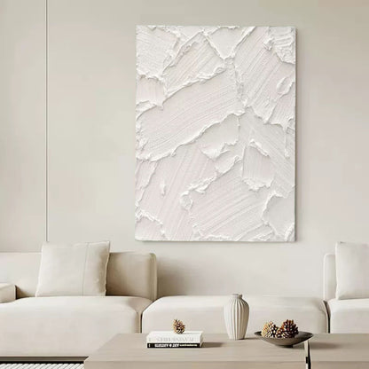 Textured White Oil Painting for Modern Home Decor and Art Enthusiasts