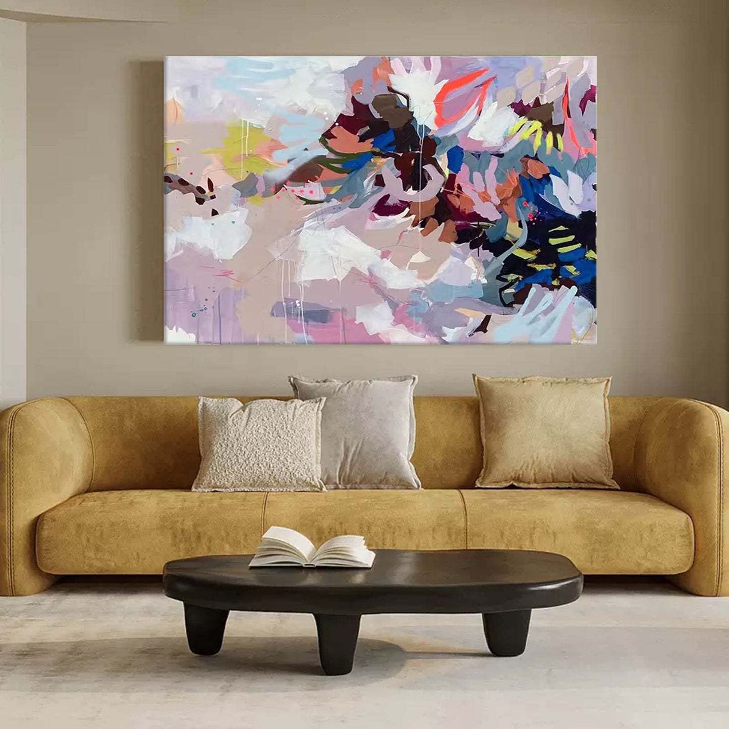 Vibrant Abstract Oil Painting for Modern Home Decor and Art Collectors