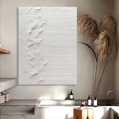 Textured White Plaster Oil Painting for Modern Home Decor