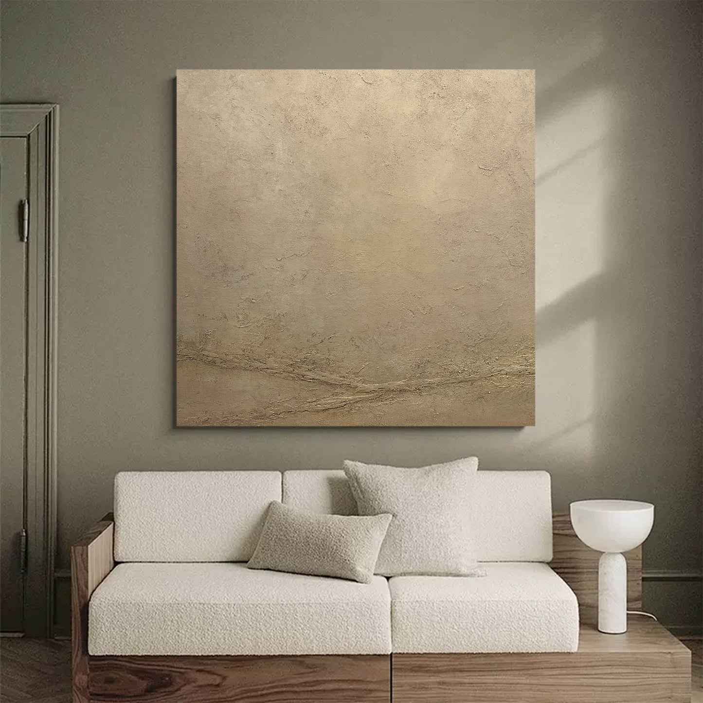 Serene Minimalist Abstract Oil Painting for Modern Home Decor