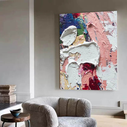 Colorful Abstract Oil Painting for Modern Home Decor and Art Enthusiasts