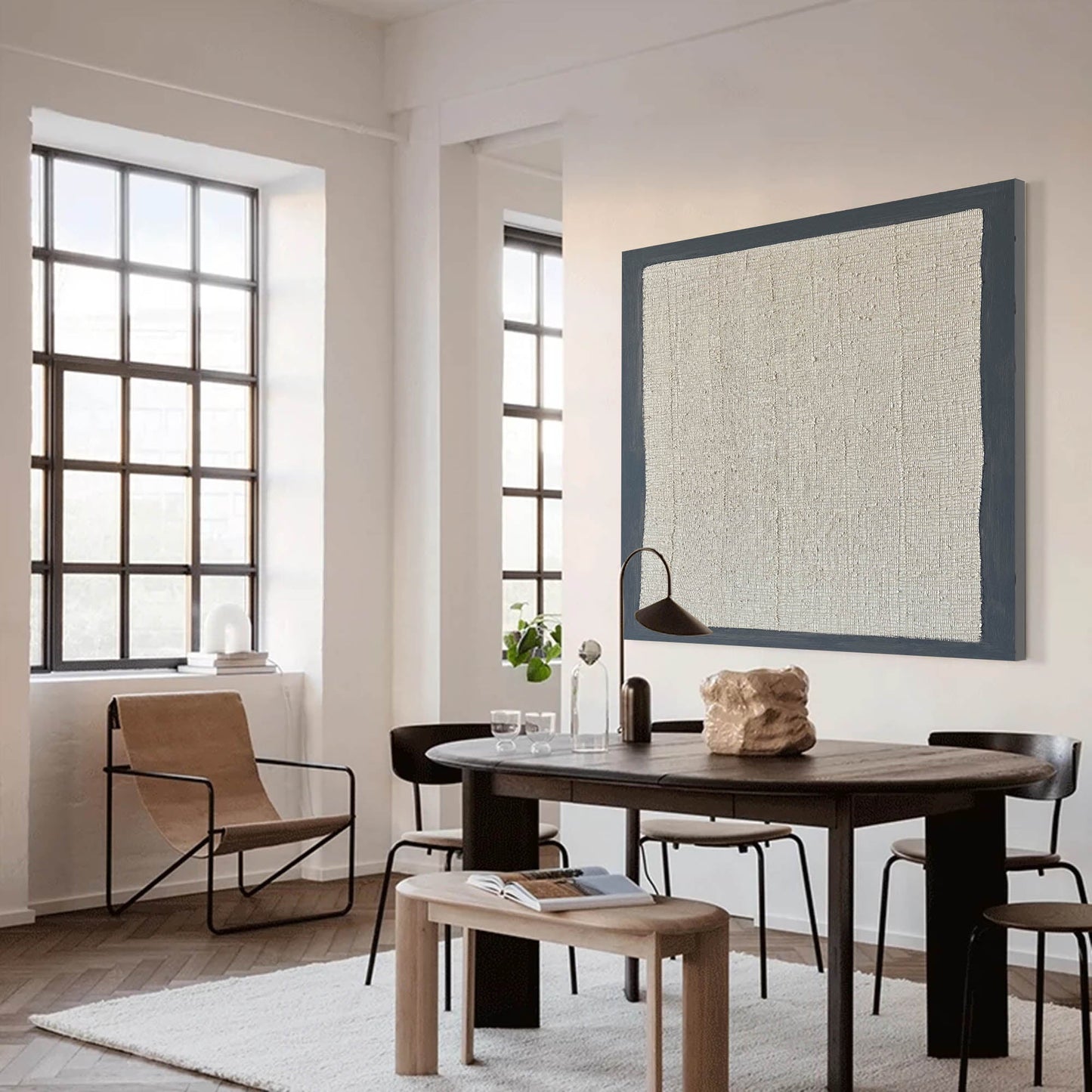 Elegant Minimalist White Texture Oil Painting for Modern Home Decor