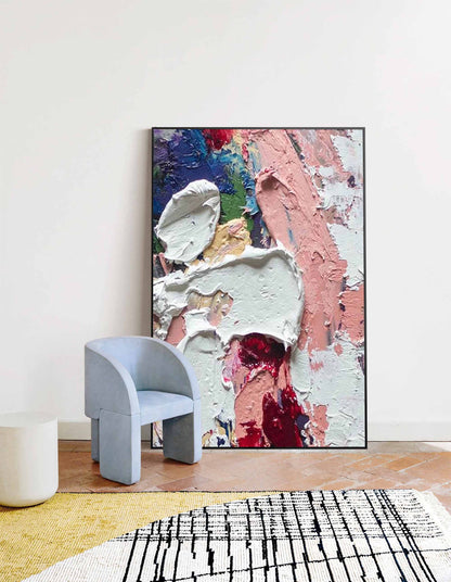 Colorful Abstract Oil Painting for Modern Home Decor and Art Enthusiasts