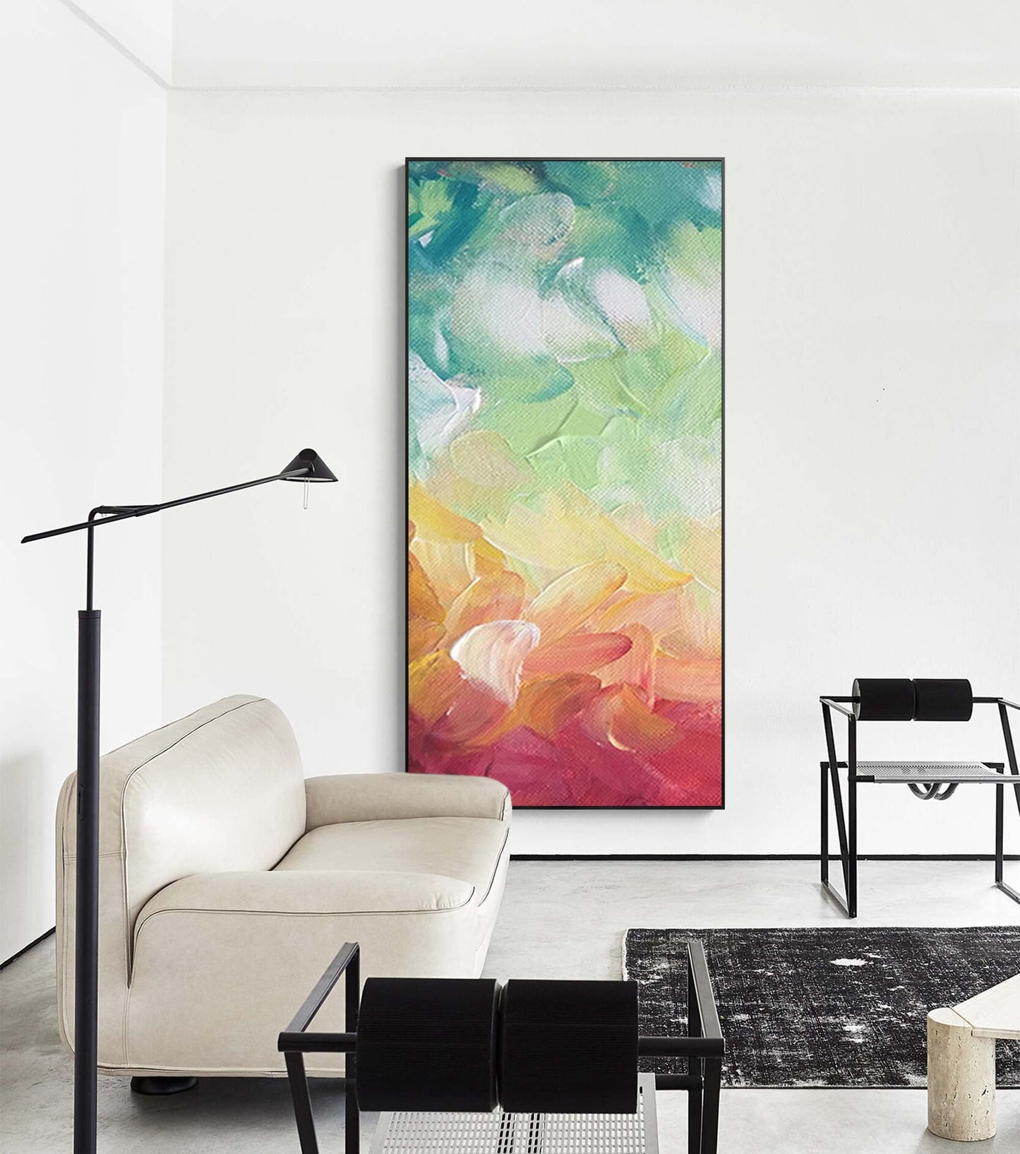 Vibrant Abstract Oil Painting for Modern Home Decor and Wall Art