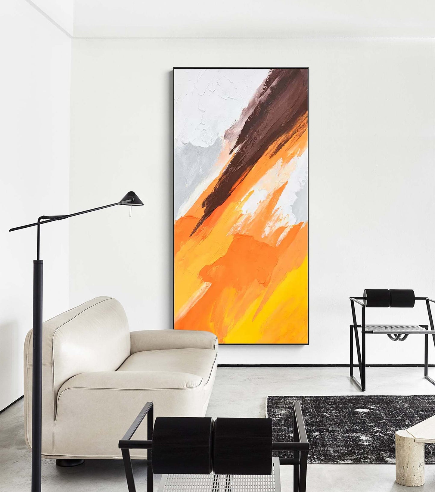 Vibrant Abstract Oil Painting with Bold Colors and Dynamic Brushstrokes for Modern Decor