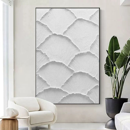 Textured White Plaster Oil Painting for Modern Home Decor Enhancement