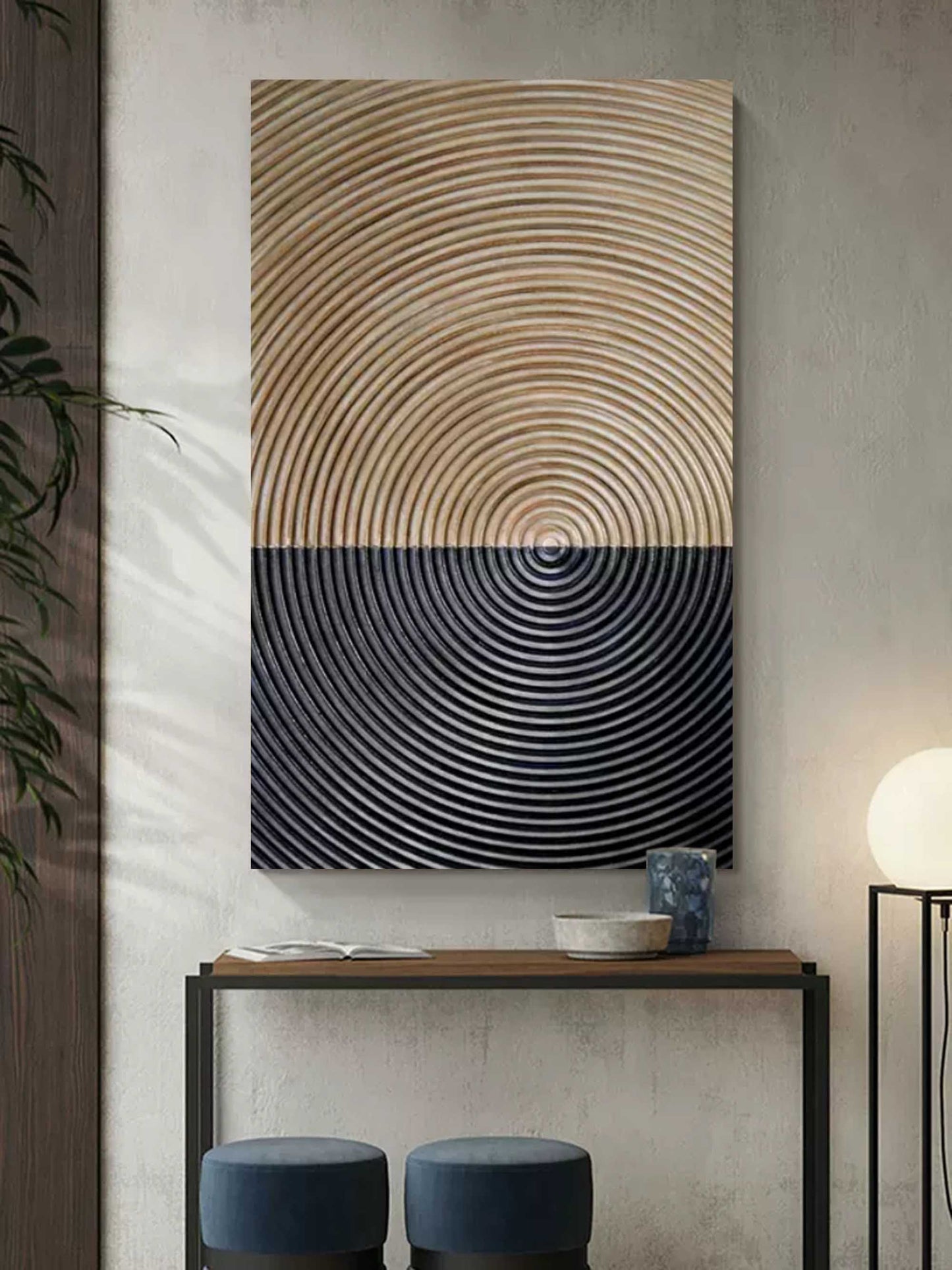 Contemporary Wabi Sabi Oil Painting - Minimalist Wall Art for Modern Decor