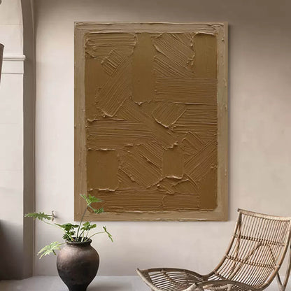 Contemporary Wabi-Sabi Oil Painting for Minimalist Home Decor