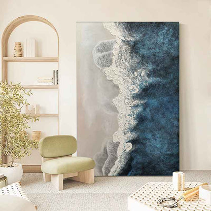 Tranquil Ocean Waves Oil Painting for Serene Coastal Home D√©cor