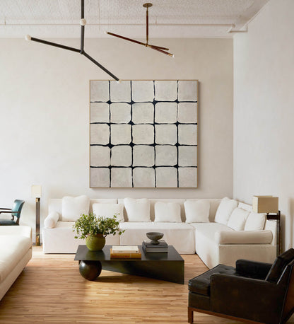 Modern Minimalist Geometric Oil Painting for Contemporary Home Decor