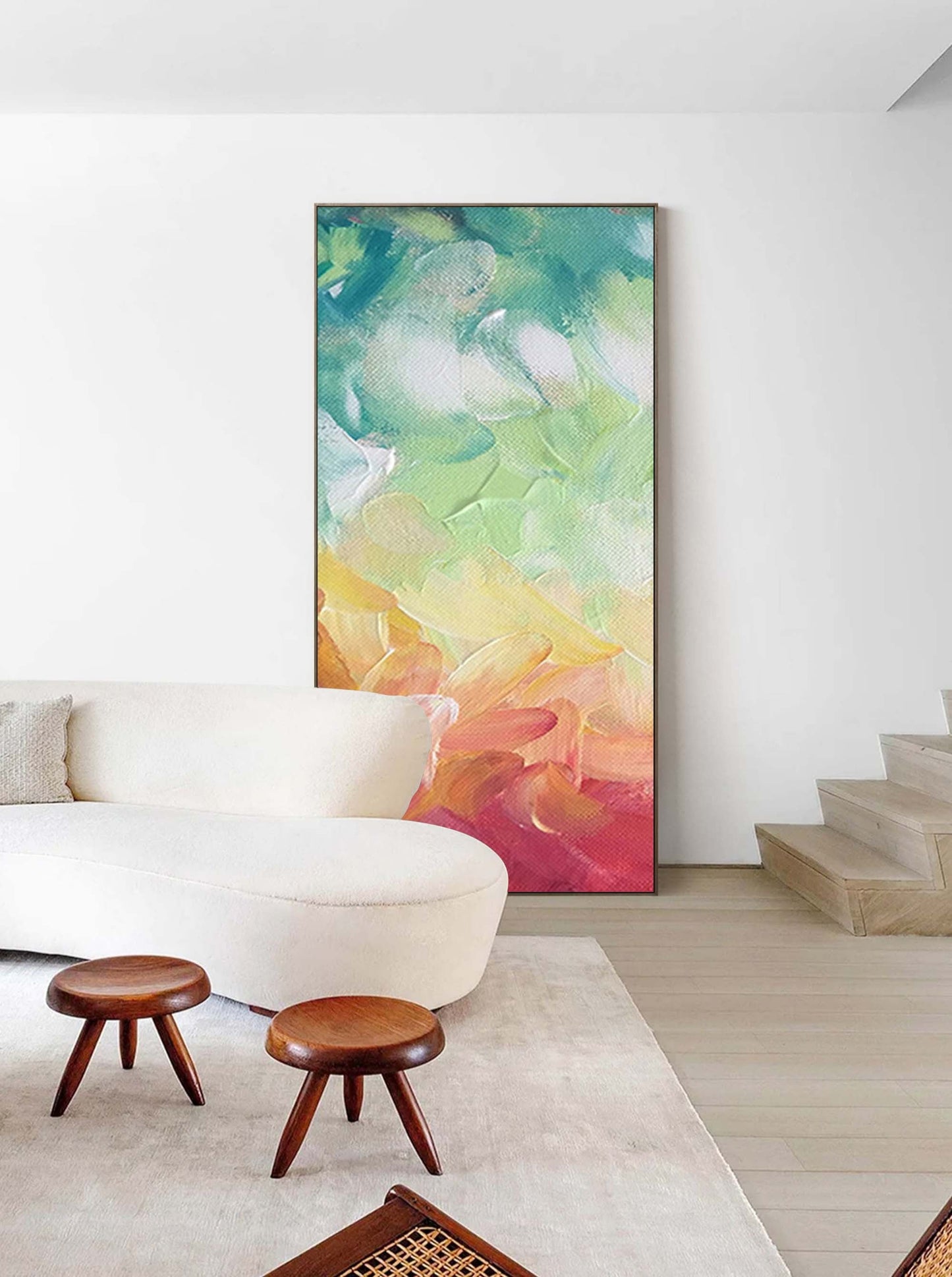 Vibrant Abstract Oil Painting for Modern Home Decor and Wall Art