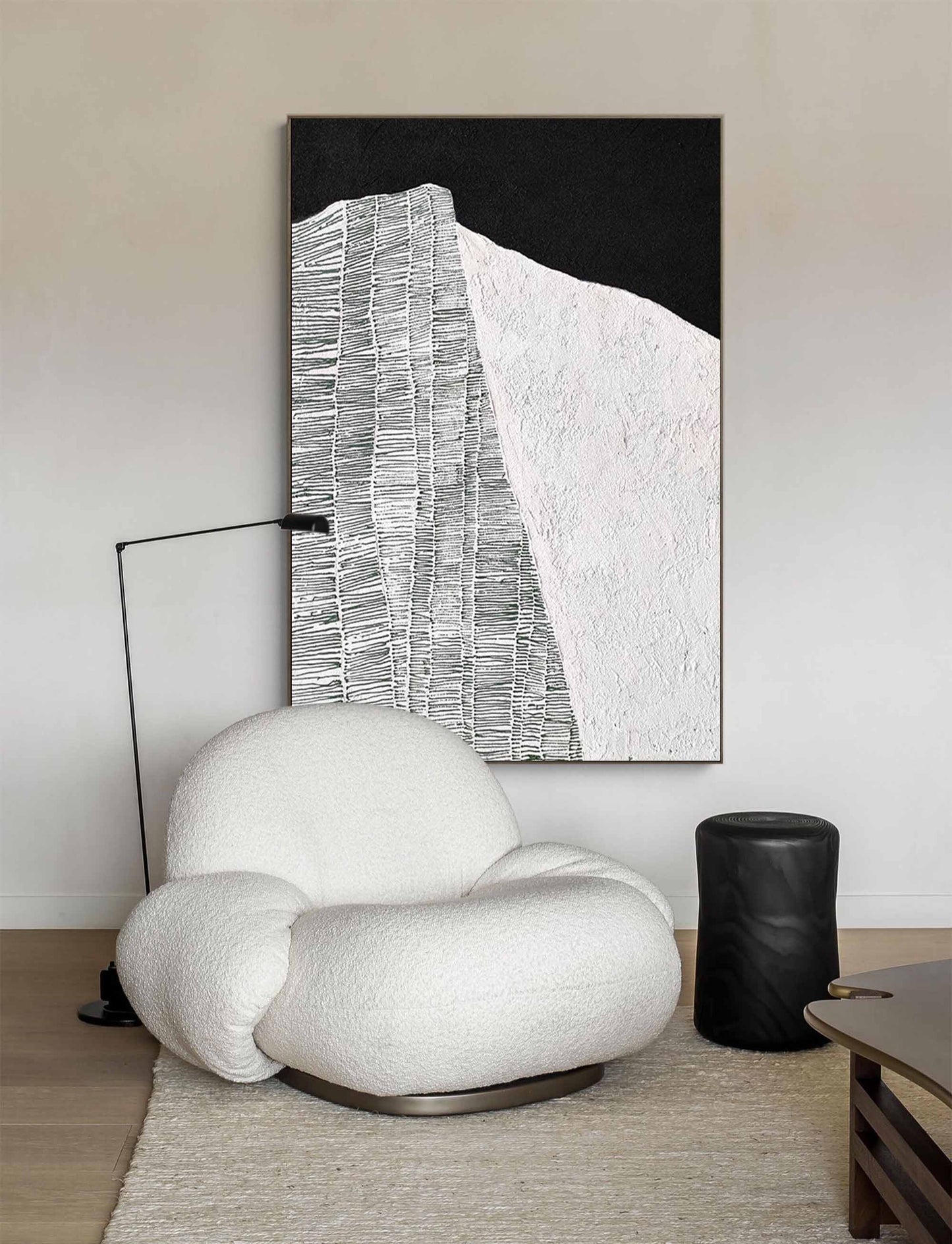Elegant Minimalist Abstract Oil Painting for Modern Home Decor