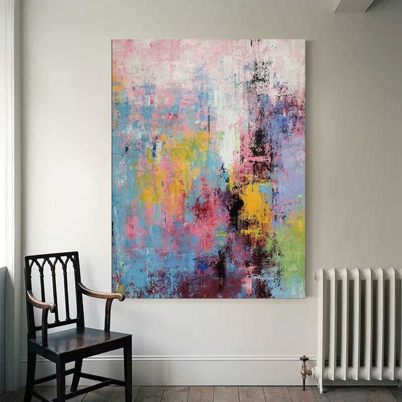 Vibrant Abstract Oil Painting for Modern Home Decor and Art Lovers