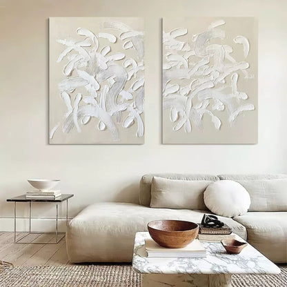 Contemporary Abstract Oil Painting Duo for Modern Home Decor