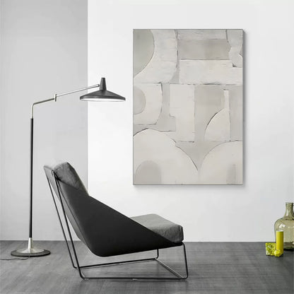 Elegant Wabi-Sabi Oil Painting for Minimalist Wall Decor in Neutral Tones