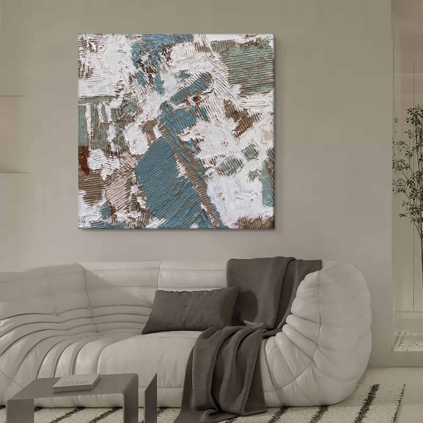 Abstract Wabi-Sabi Oil Painting for Modern Home Decor