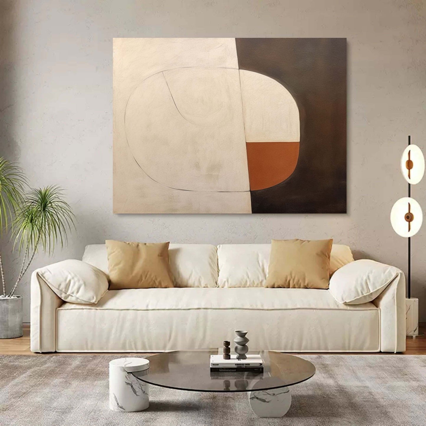 Abstract Minimalist Oil Painting for Modern Home Décor