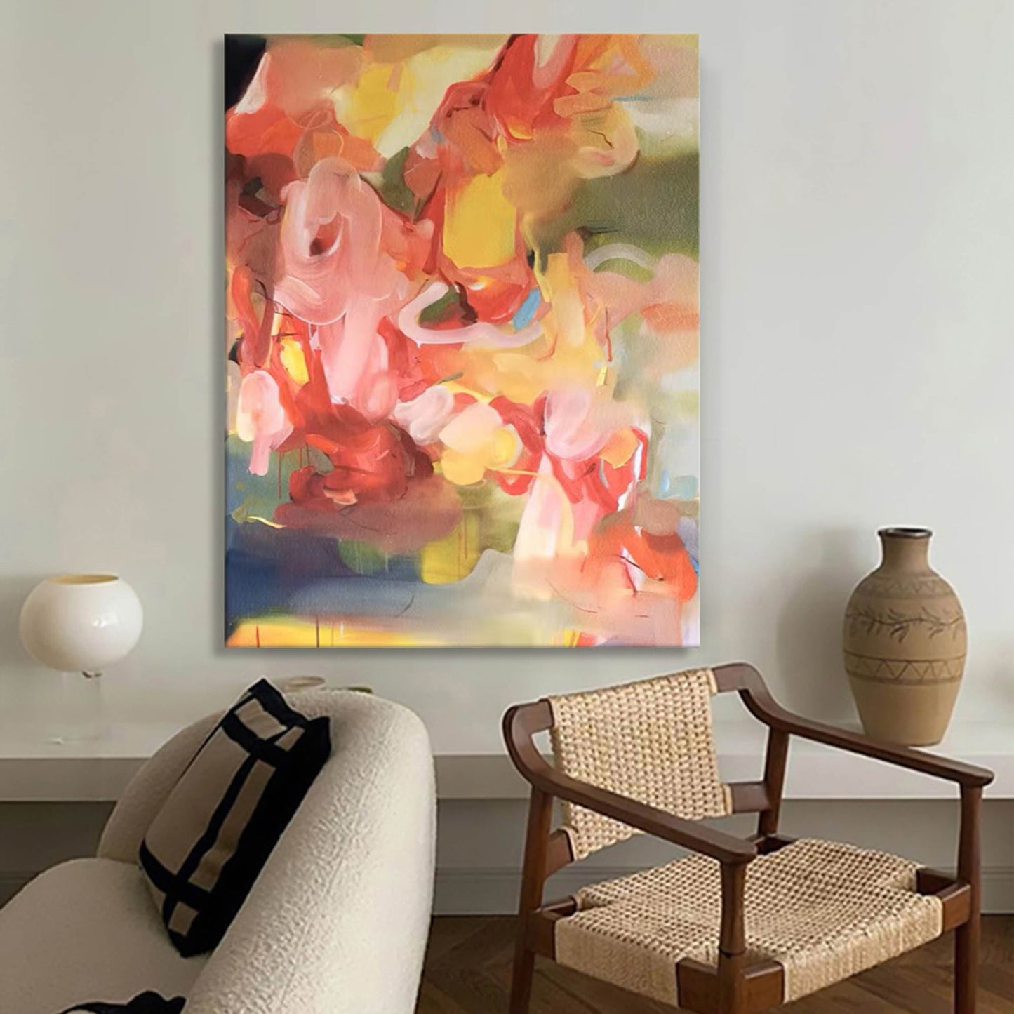 Vibrant Abstract Oil Painting for Modern Home Decor and Art Collectors