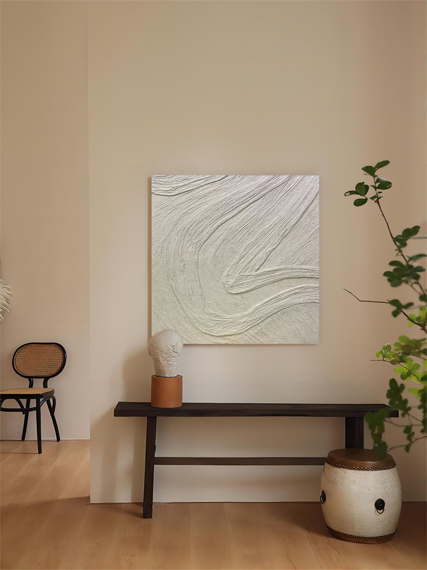 Textured Abstract Oil Painting for Modern Home Decor