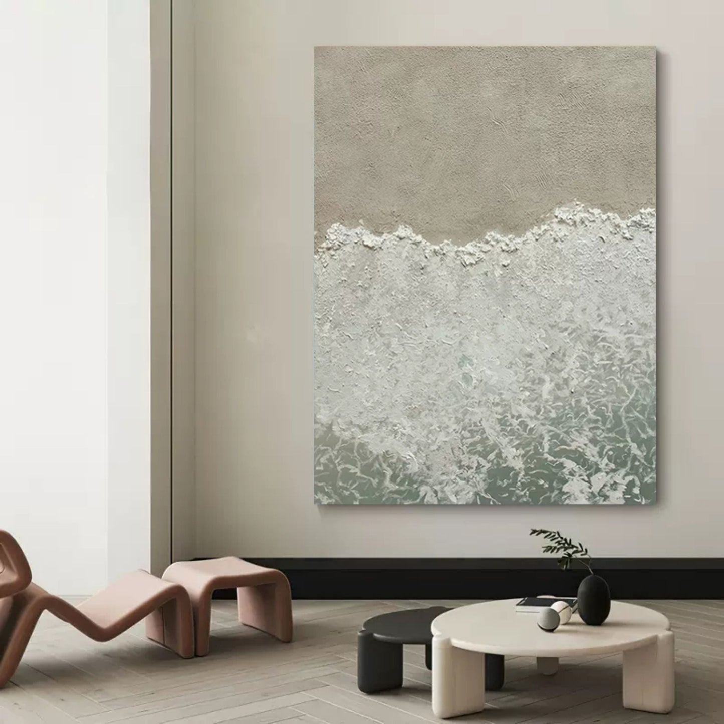 Tranquil Ocean Waves Oil Painting for Serene Home Décor