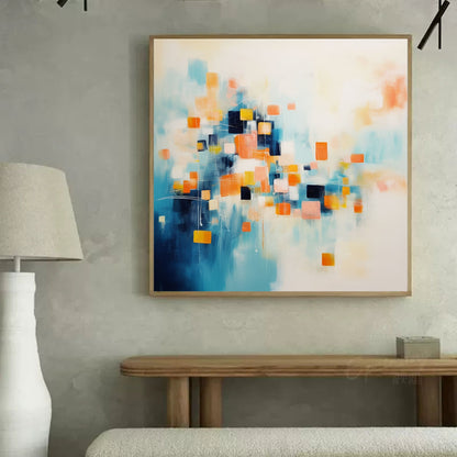 Vibrant Abstract Oil Painting for Modern Home Decor and Artistic Inspiration