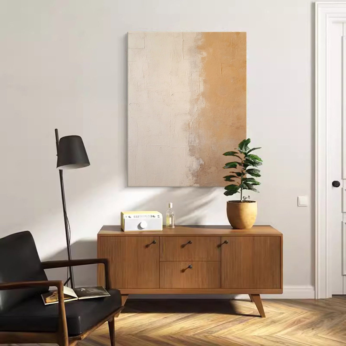Elegant Minimalist Oil Painting for Contemporary Home Decor and Art Lovers
