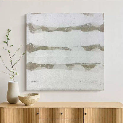 Serene Minimalist Abstract Oil Painting for Modern Home Decor