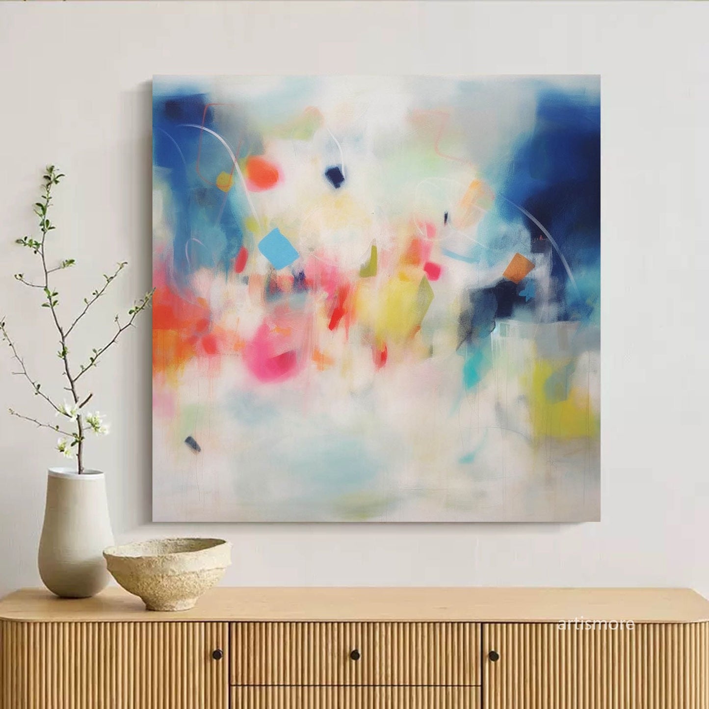 Vibrant Abstract Oil Painting for Modern Home Decor and Art Lovers