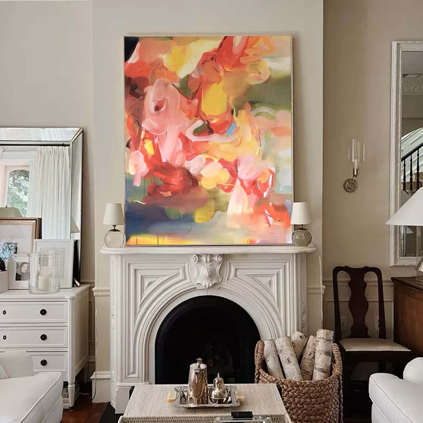 Vibrant Abstract Oil Painting for Modern Home Decor and Art Collectors