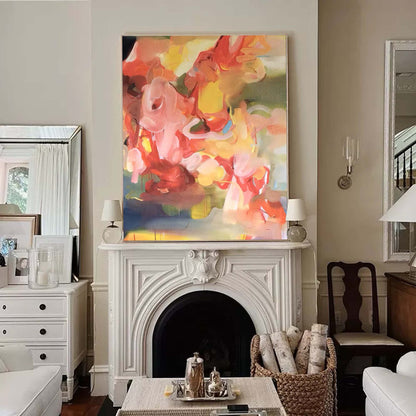 Vibrant Abstract Oil Painting for Modern Home Decor and Art Collectors