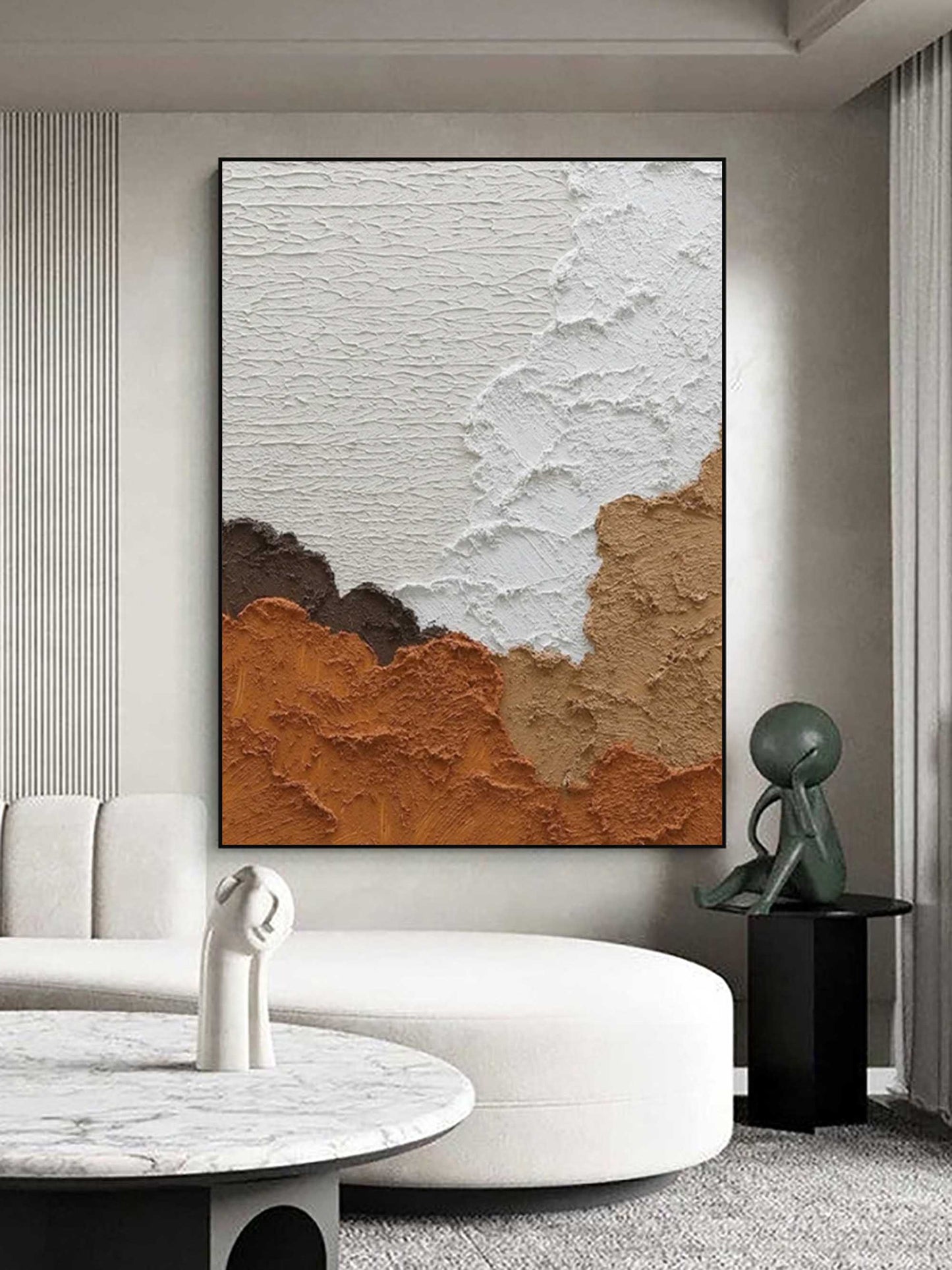 Abstract Earth Tones Oil Painting for Modern Home Decor and Art Lovers