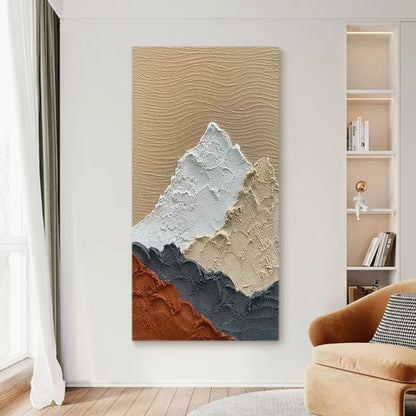 Textured Mountain Landscape Oil Painting for Modern Home Decor